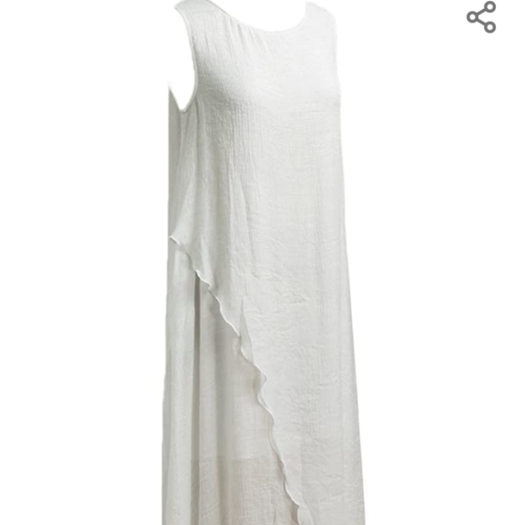 White Linen vintage maxi dress - Picture 2 of 4